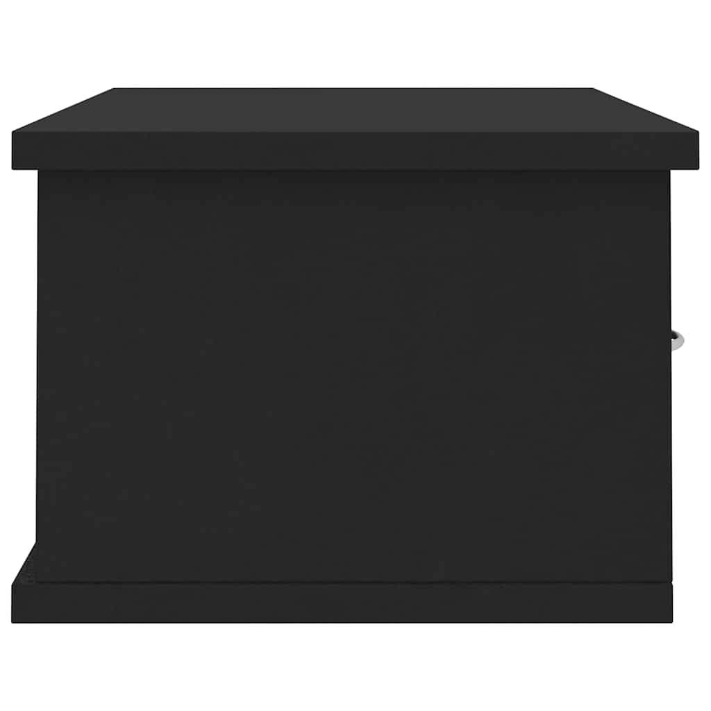 Zidna polica s ladicama crna 60x26x18,5 cm konstruirano drvo