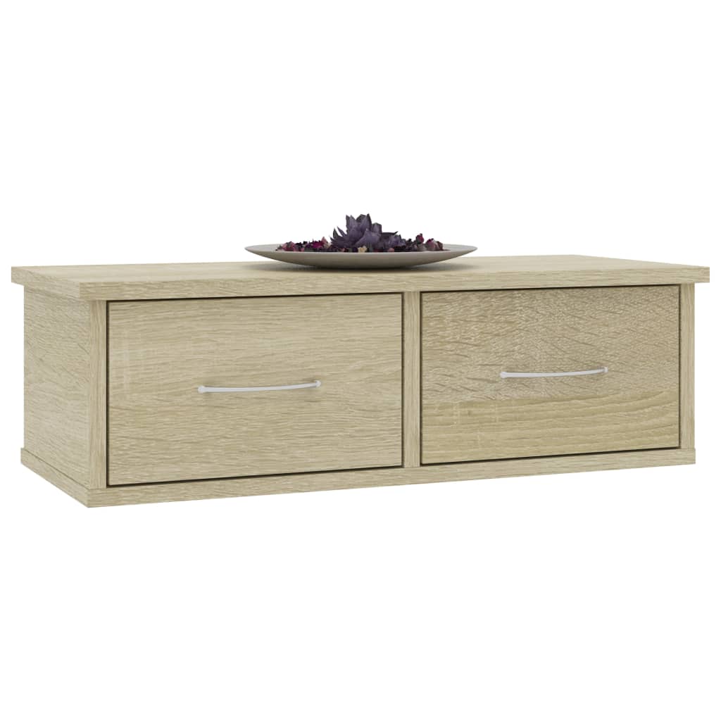 Zidna polica s ladicama boja hrasta 60 x 26 x 18,5 cm drvena