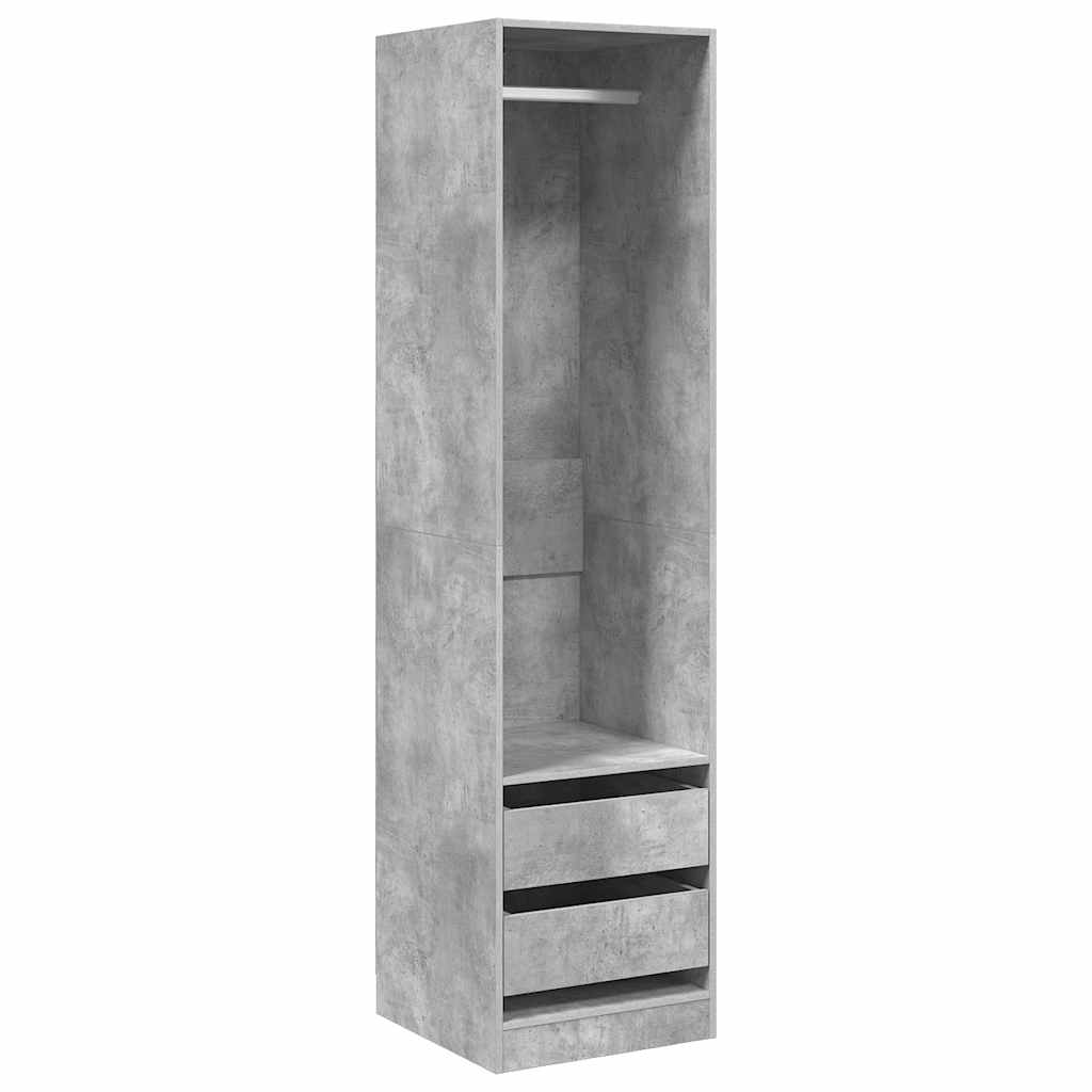 Ormar s ladicama boja betona 50x50x200 cm od konstruiranog drva