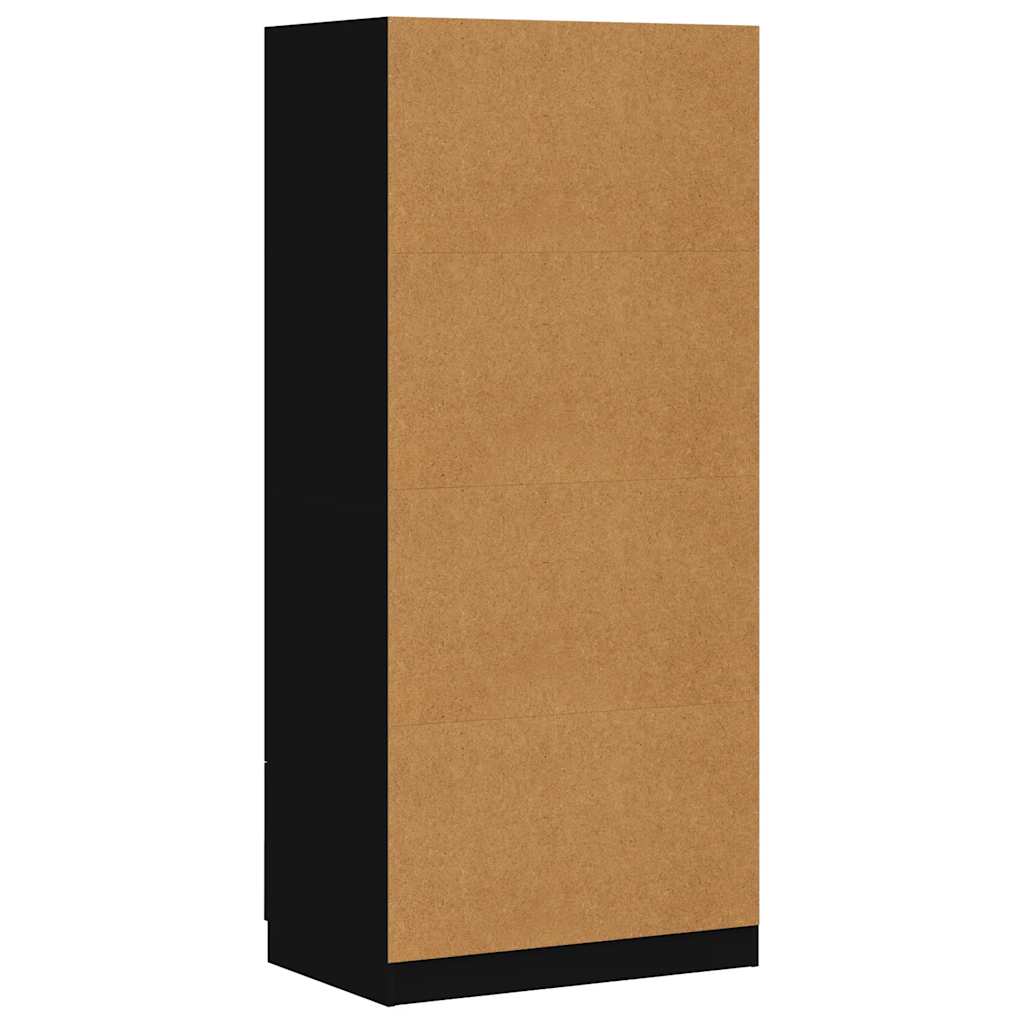 Ormar crni 80 x 52 x 180 cm od konstruiranog drva