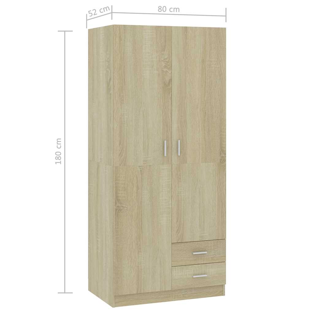 Ormar boja hrasta sonome 80 x 52 x 180 cm od konstruiranog drva