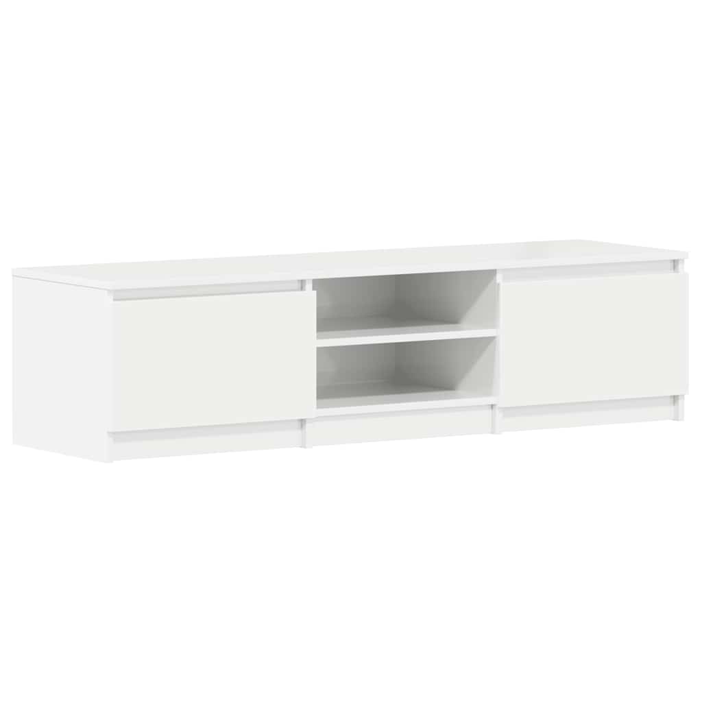 TV ormarić visoki sjaj bijeli 140x40x35,5 cm konstruirano drvo