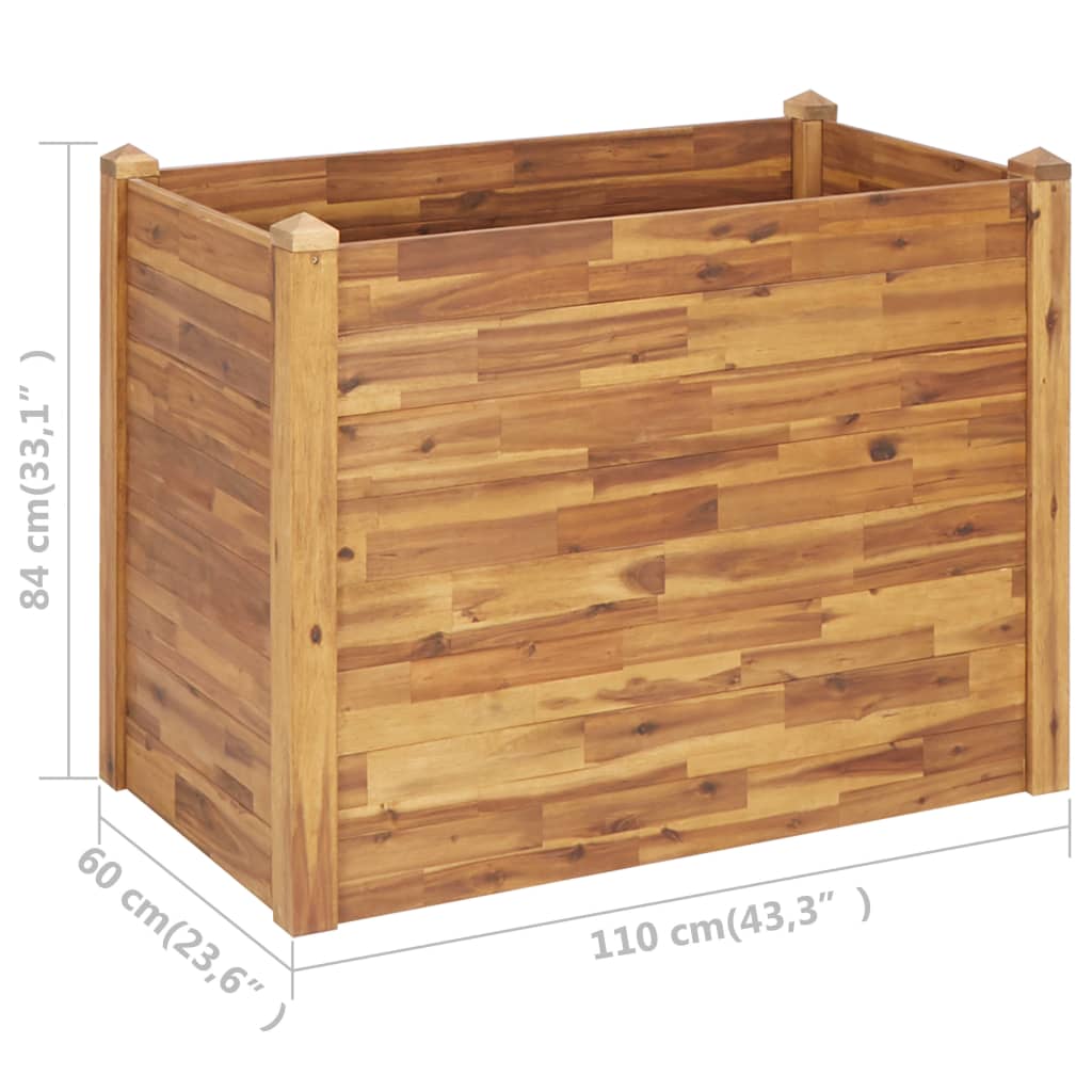Vrtna gredica od masivnog bagremovog drva 110 x 60 x 84 cm