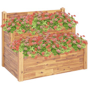 Vrtna sadilica s 2 razine 110x75x84 cm masivno bagremovo drvo