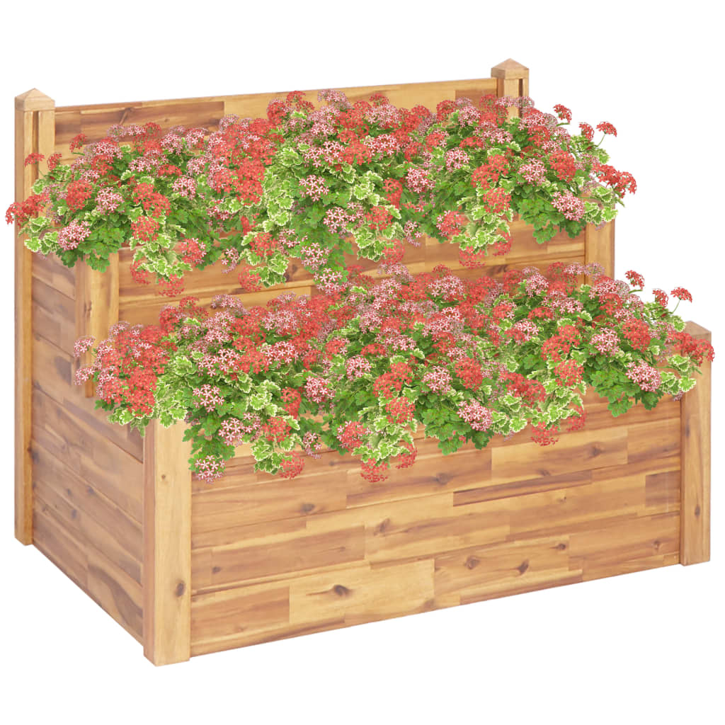Vrtna sadilica s 2 razine 110x75x84 cm masivno bagremovo drvo