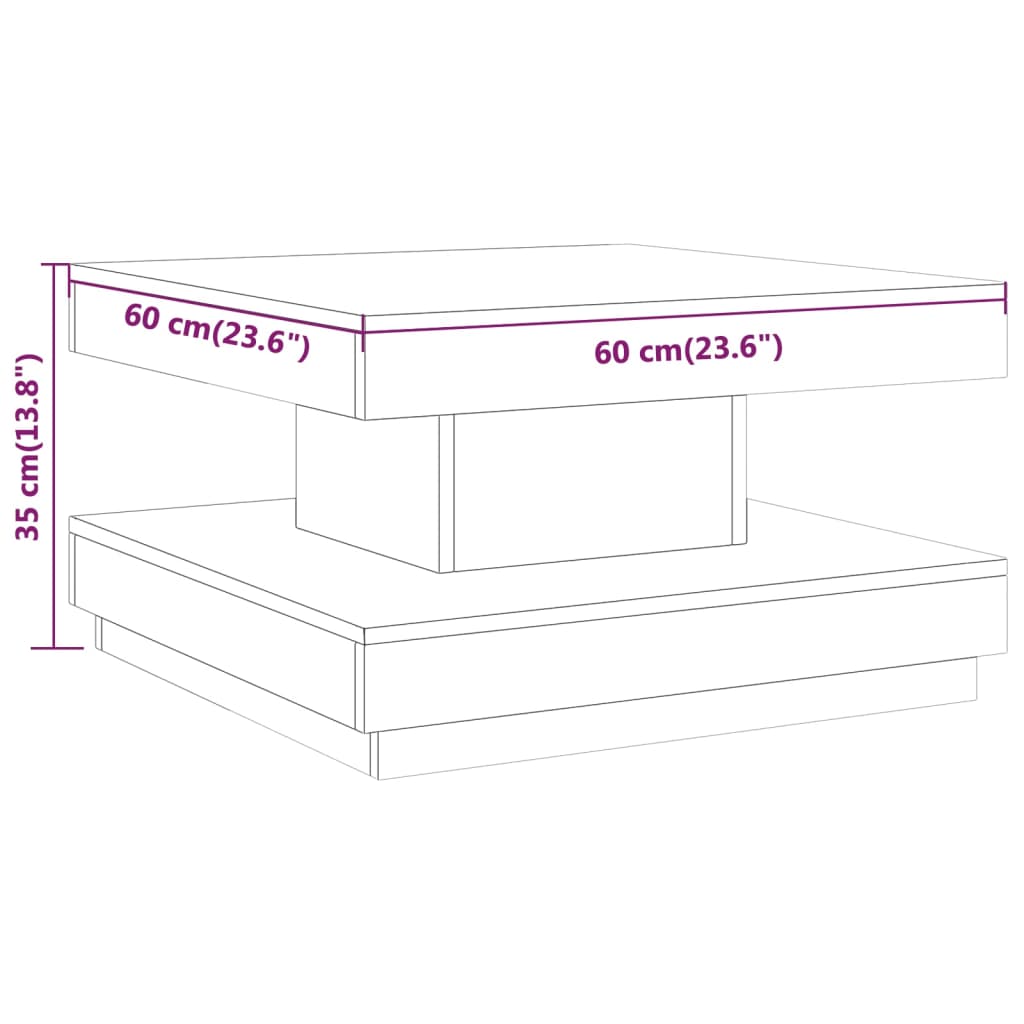 Stolić za kavu sivi 60 x 60 x 35 cm MDF