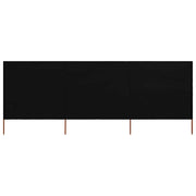 Vjetrobran s 3 panela od tkanine 400 x 120 cm crni