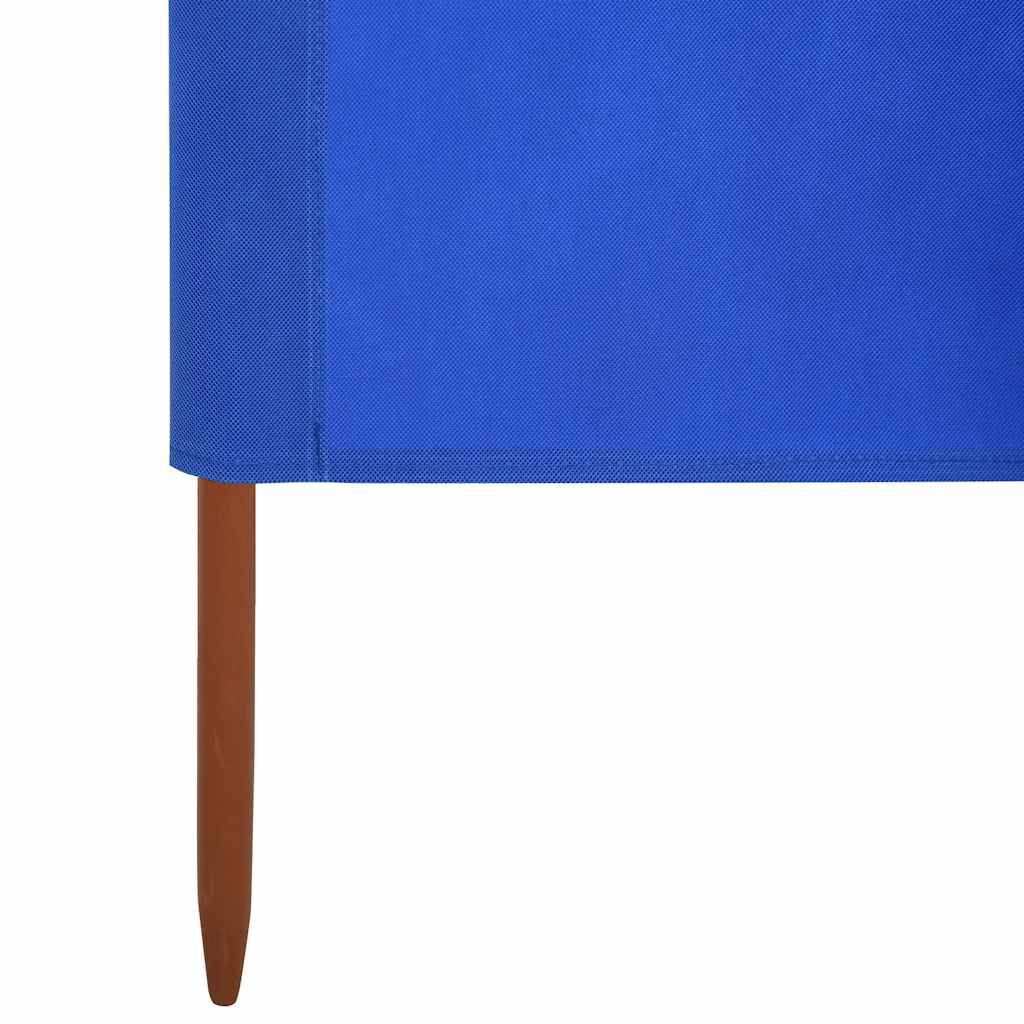 Vjetrobran s 3 panela od tkanine 400 x 120 cm azurno plavi