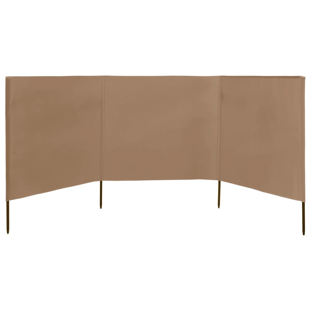 Vjetrobran s 3 panela od tkanine 400 x 160 cm smeđe-sivi
