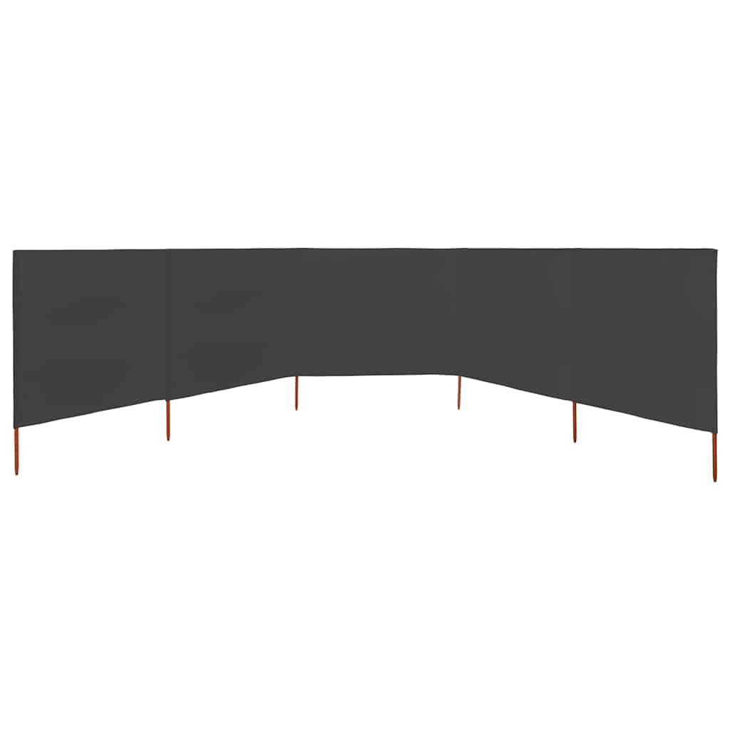 Vjetrobran s 5 panela od tkanine 600 x 120 cm antracit