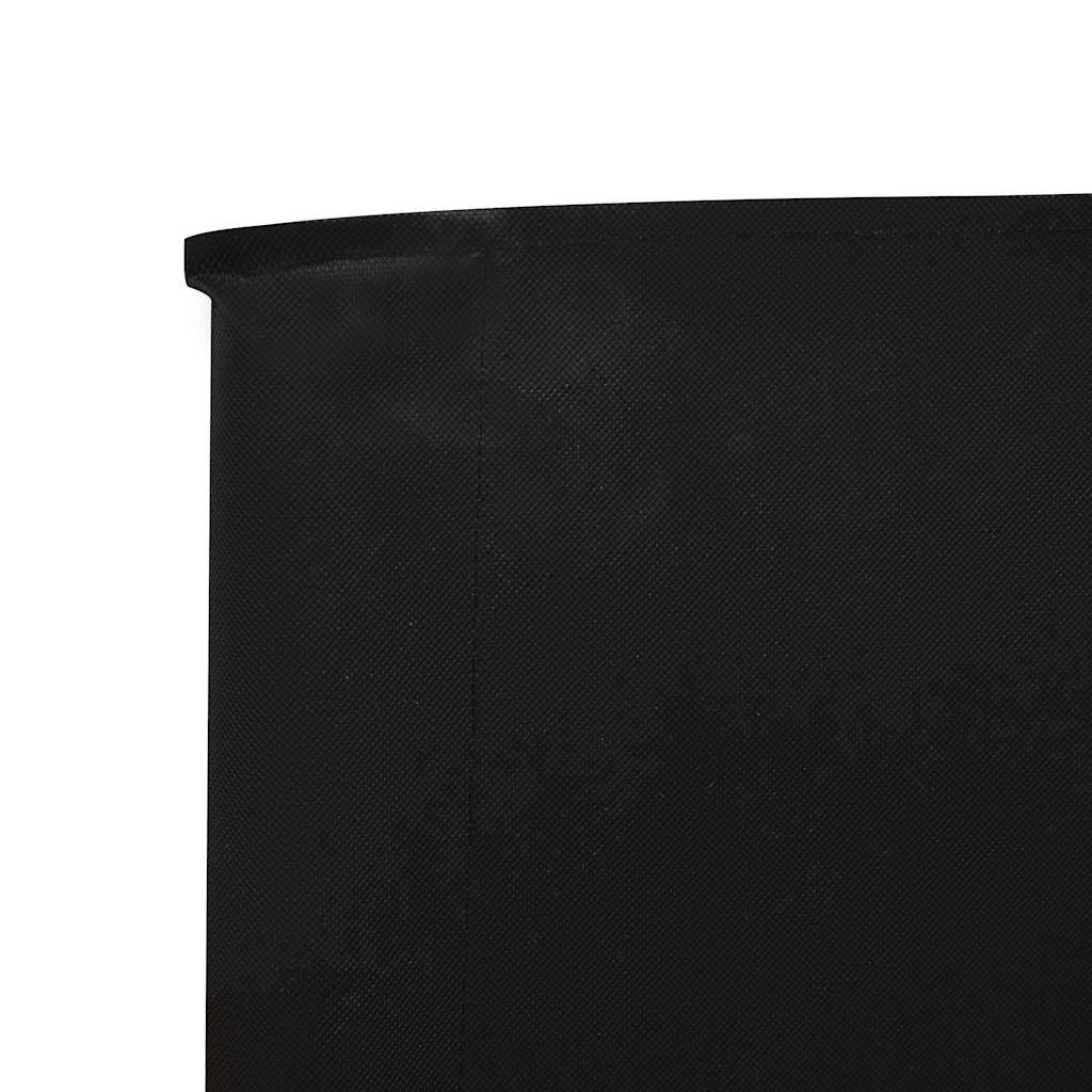 Vjetrobran s 5 panela od tkanine 600 x 120 cm crni