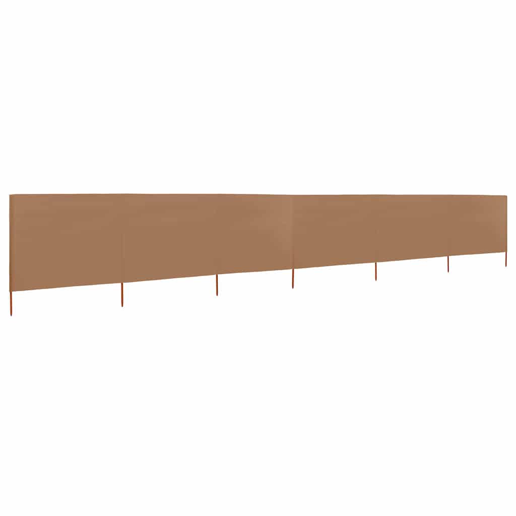 Vjetrobran sa 6 panela od tkanine 800 x 160 cm smeđe-sivi