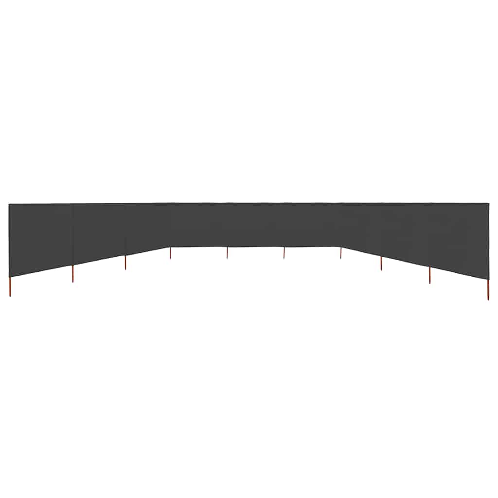 Vjetrobran s 9 panela od tkanine 1200 x 80 cm antracit