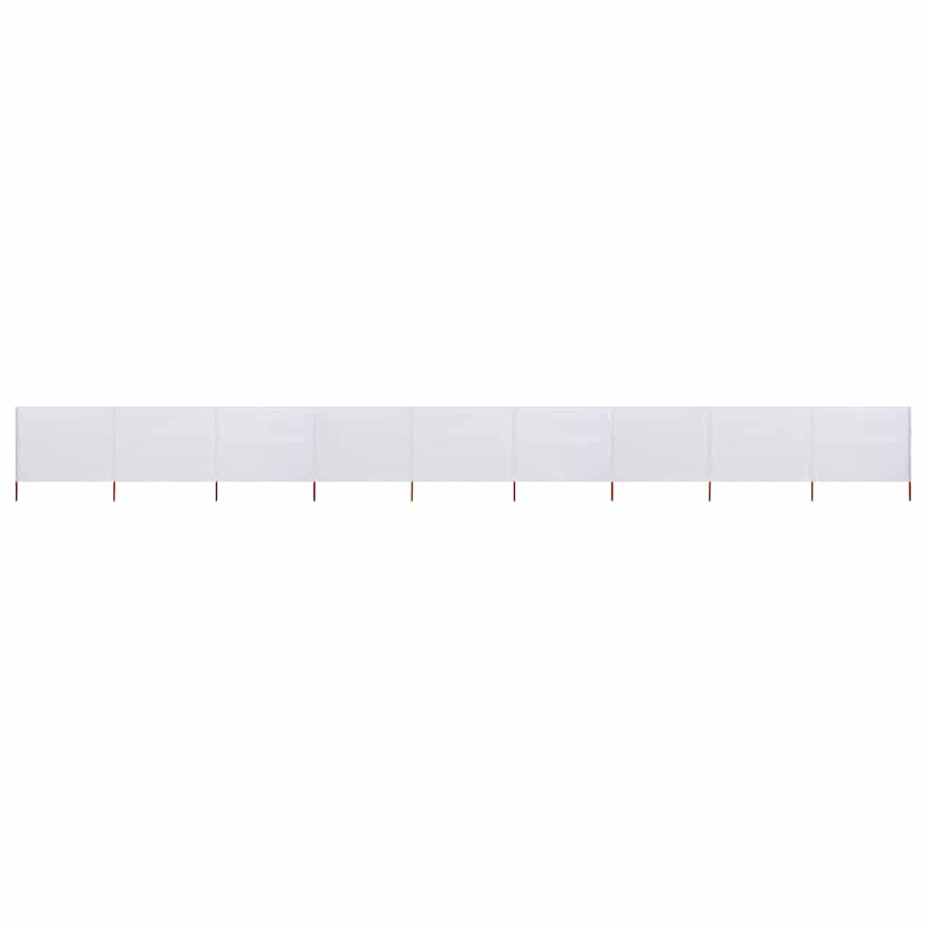 Vjetrobran s 9 panela od tkanine 1200 x 120 cm pješčano bijeli