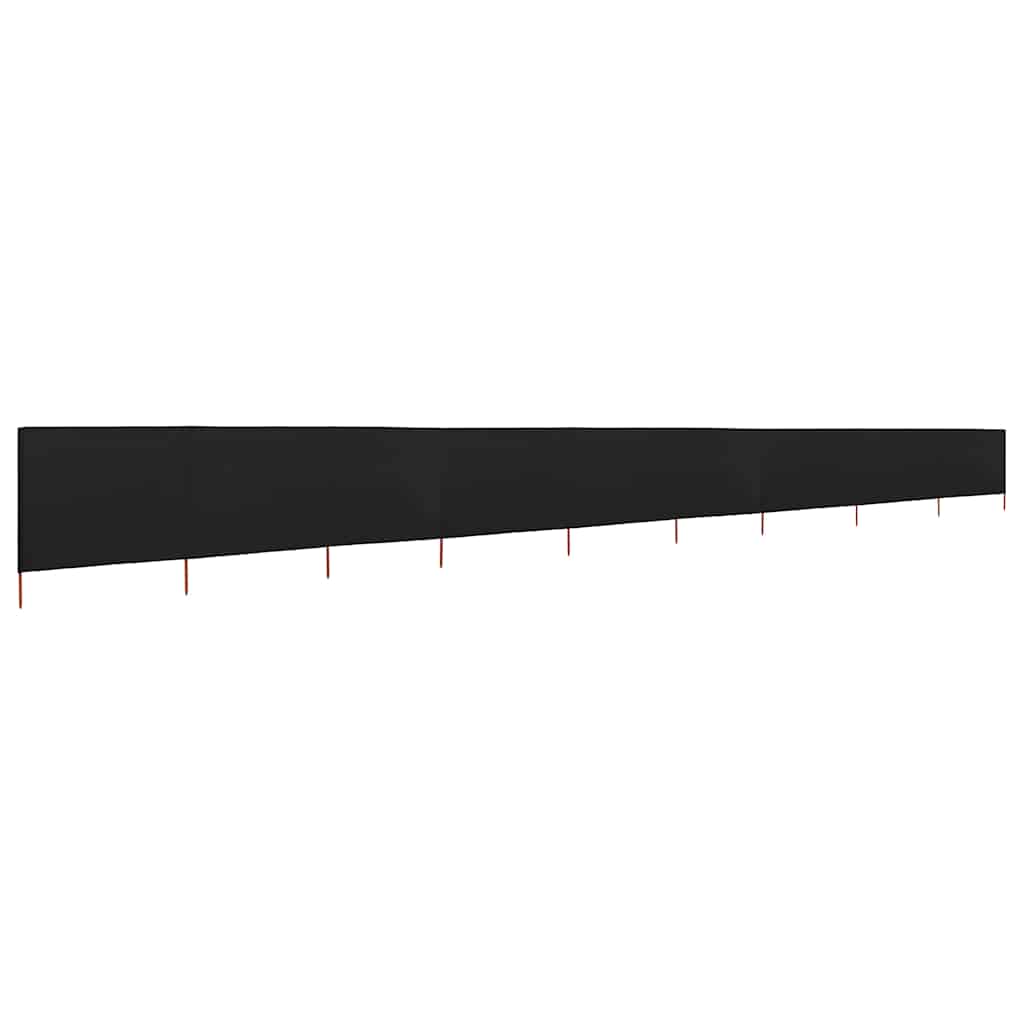 Vjetrobran s 9 panela od tkanine 1200 x 120 cm crni