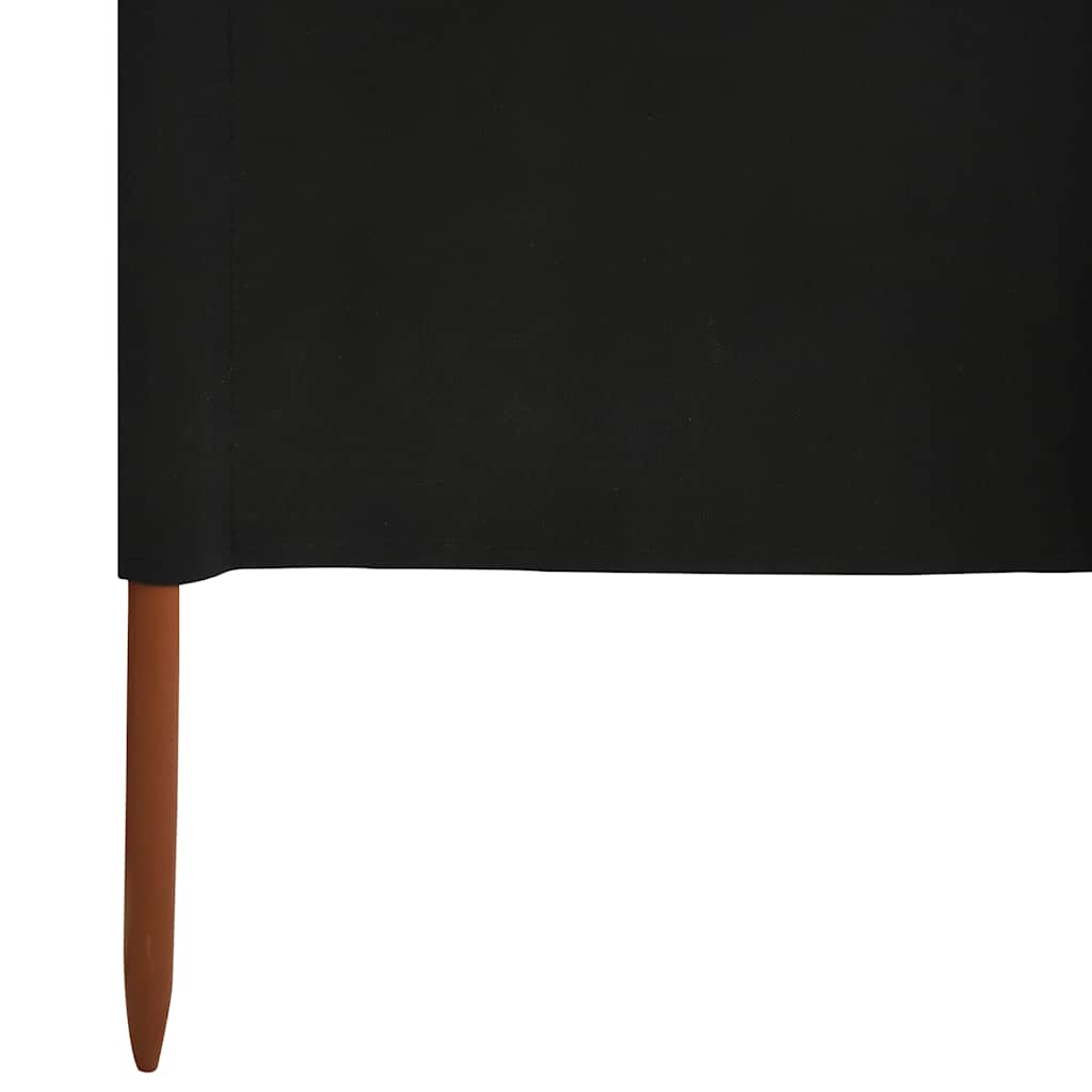 Vjetrobran s 9 panela od tkanine 1200 x 120 cm crni