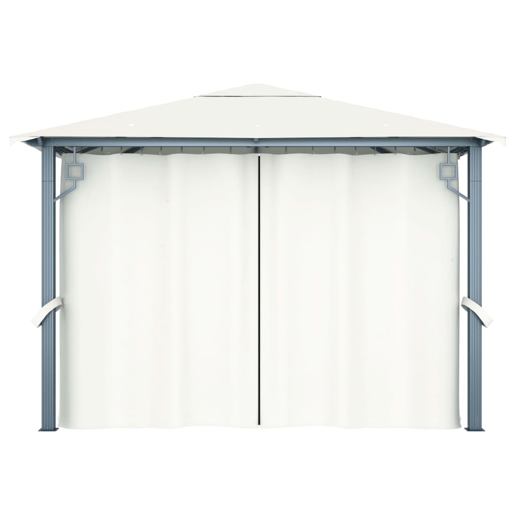 Sjenica sa zastorom 300 x 300 cm krem aluminijum