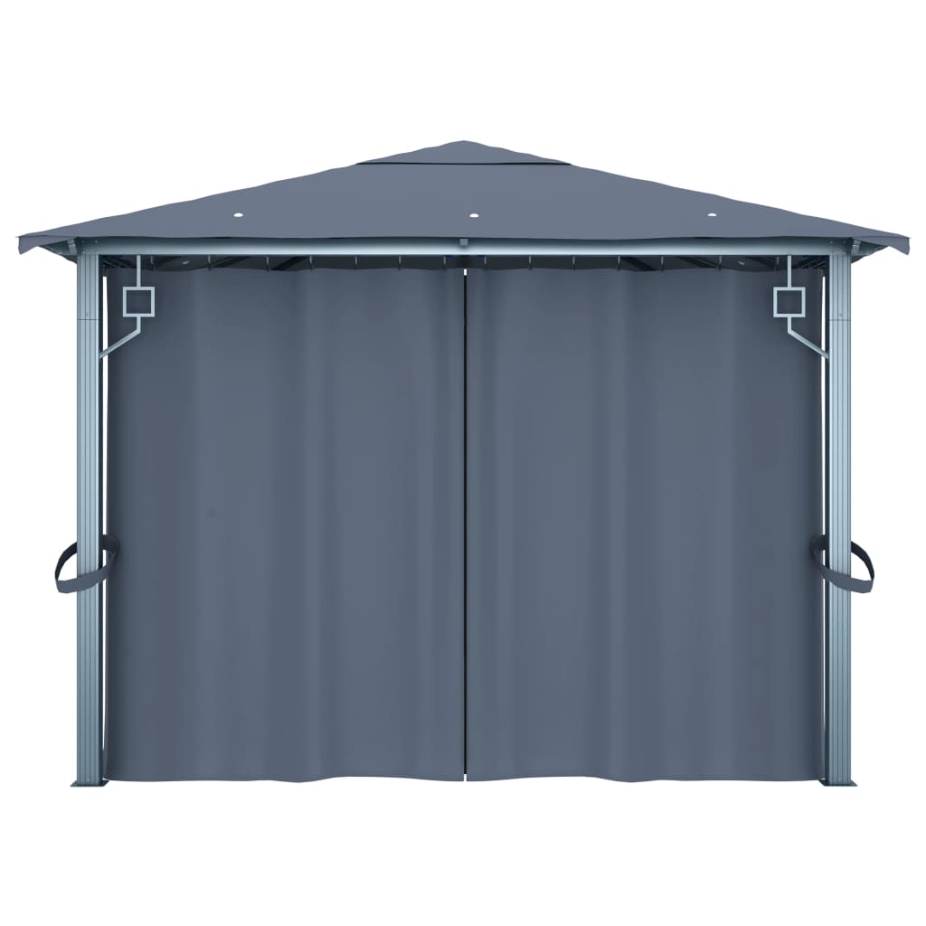 Sjenica sa zastorom 400 x 300 cm antracit aluminijum