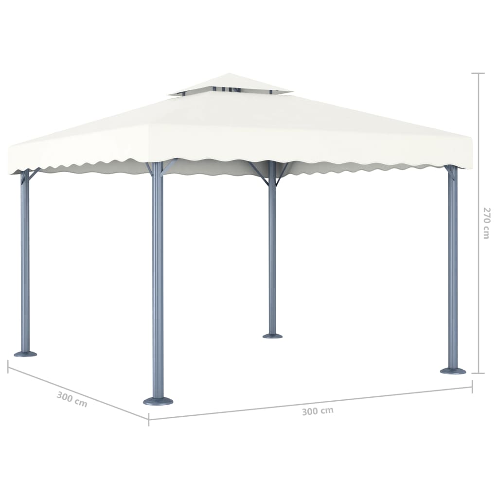 Sjenica 300 x 300 cm krem aluminijum