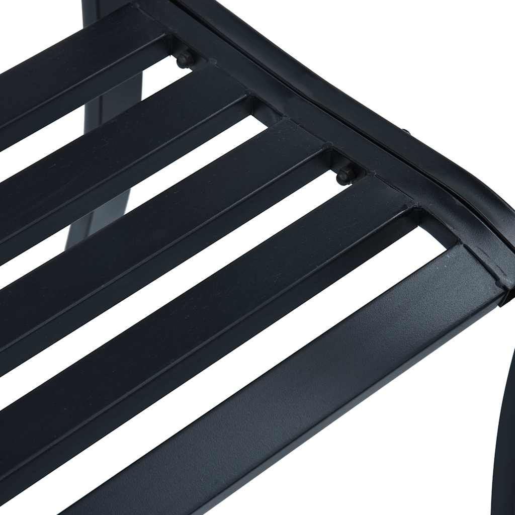 Vrtna klupa 125 cm crna čelična