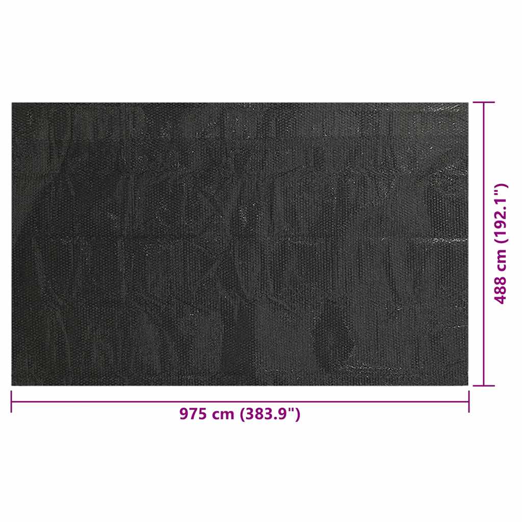 Pokrivač za bazen crni 975 x 488 cm PE