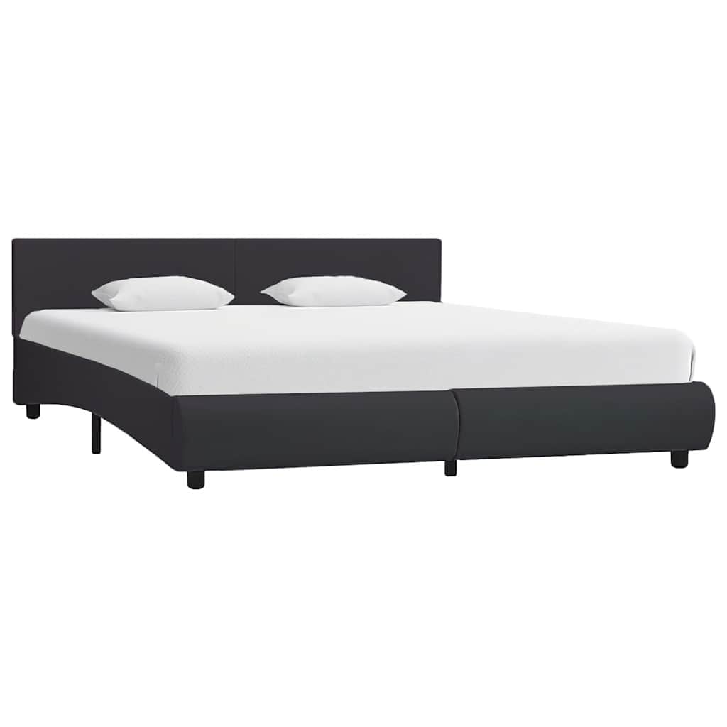 Okvir za krevet od umjetne kože s LED svjetlom crni 160x200 cm