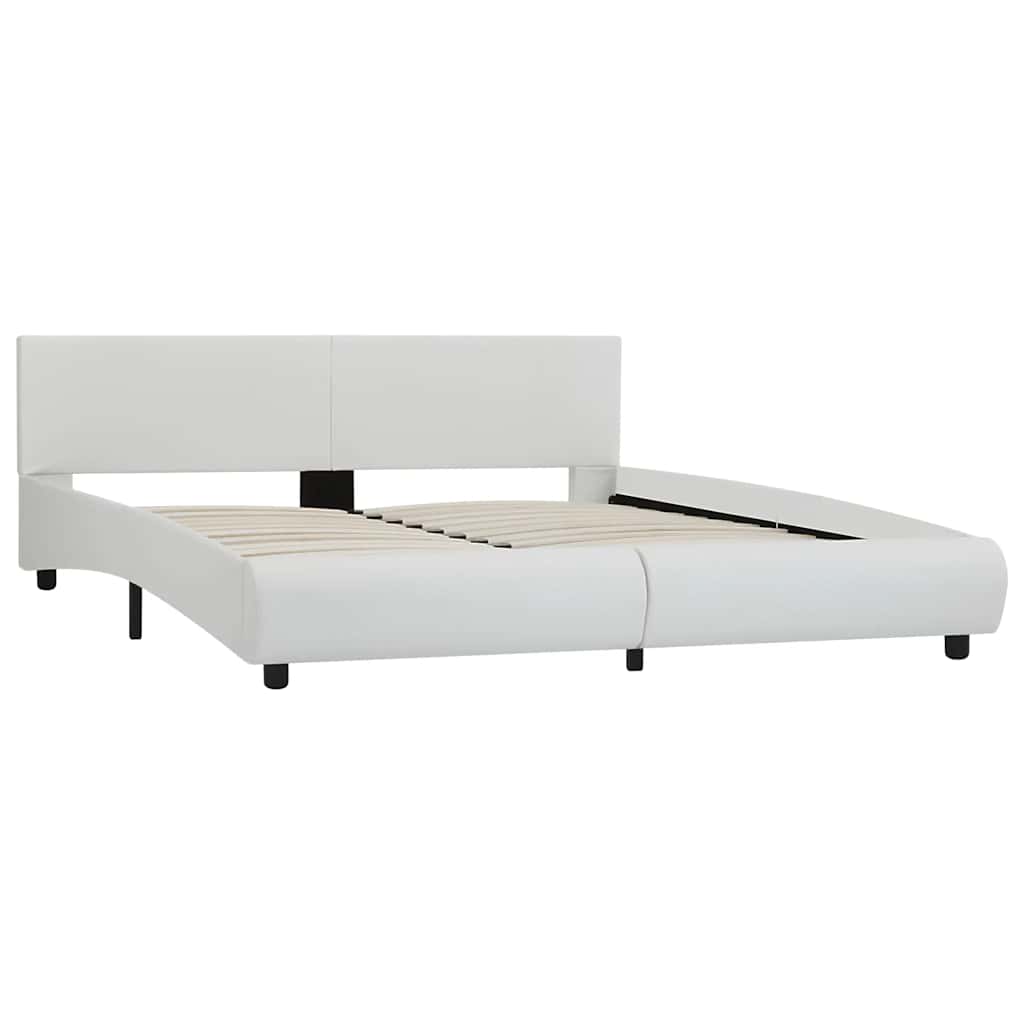 Okvir za krevet od umjetne kože LED bijeli 180 x 200 cm
