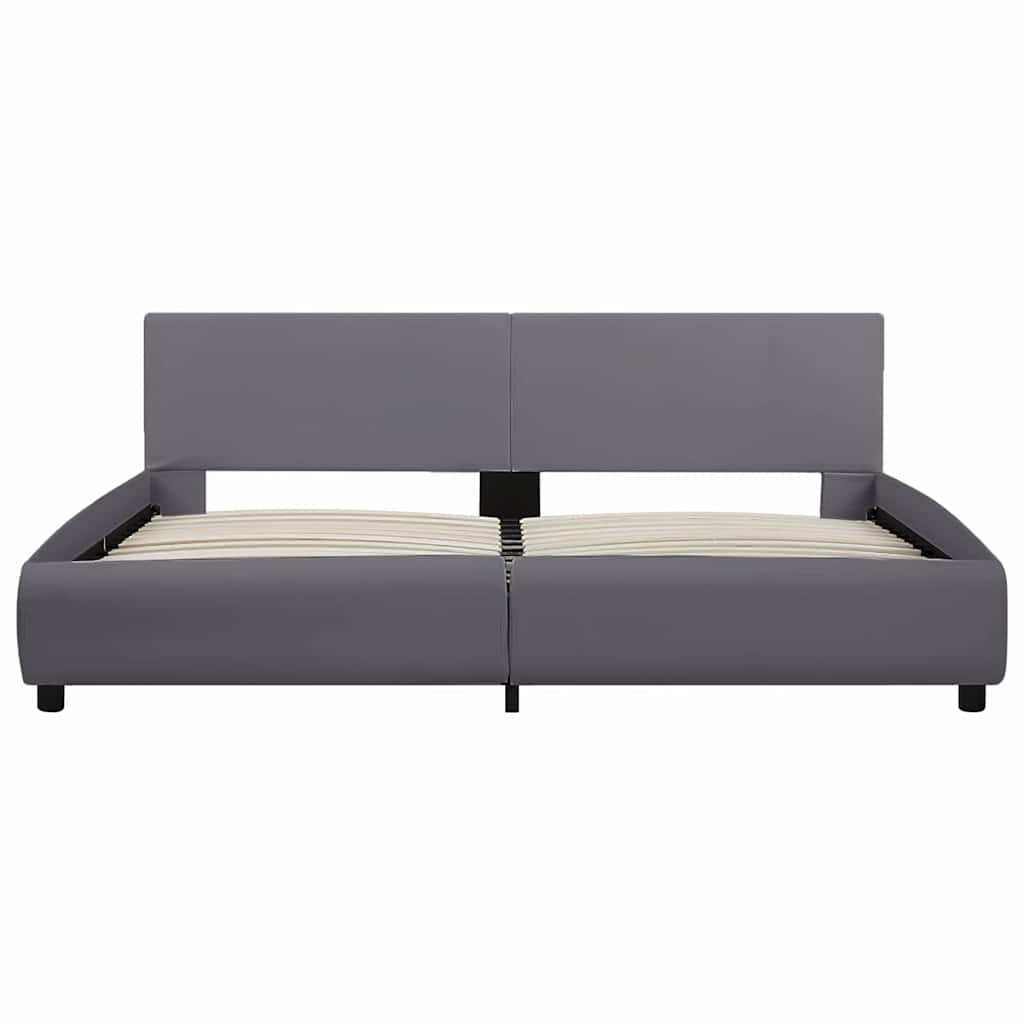 Okvir za krevet od umjetne kože s LED svjetlom sivi 180x200 cm