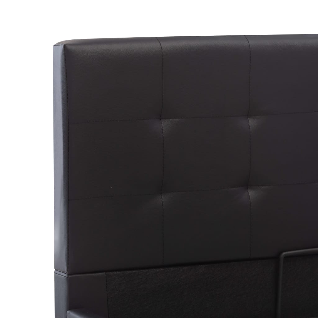 Hidraulični okvir za krevet od umjetne kože crni 90 x 200 cm