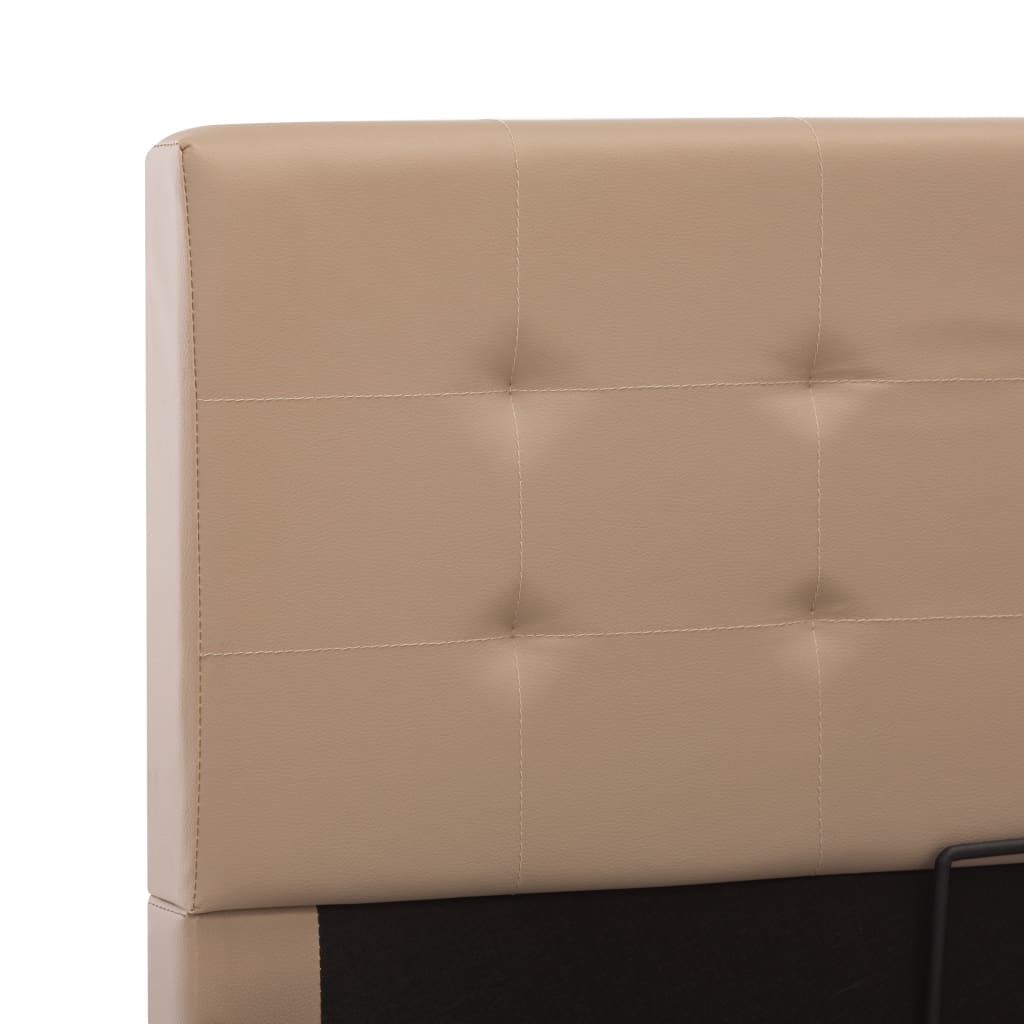 Hidraulični okvir za krevet od umjetne kože boja kave 100x200 cm