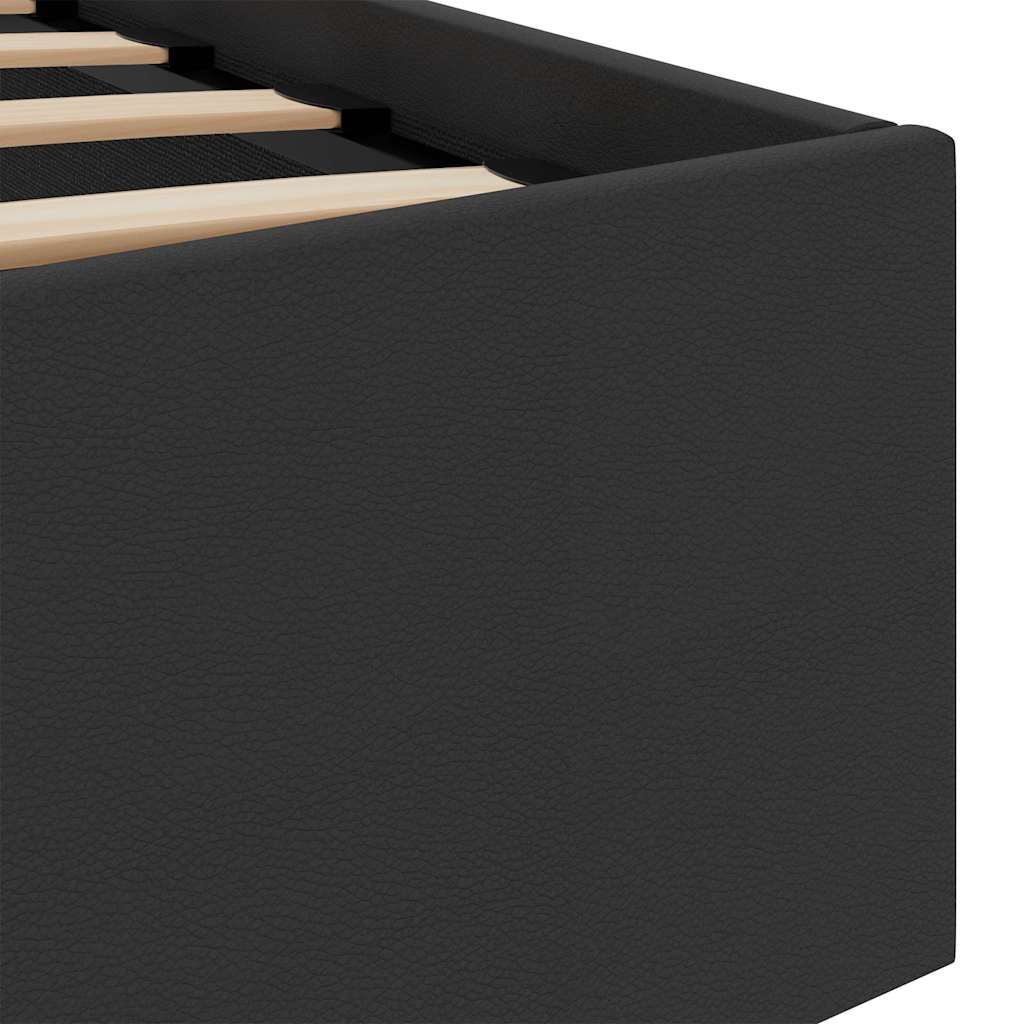 Hidraulični okvir za krevet od umjetne kože LED crni 120x200 cm
