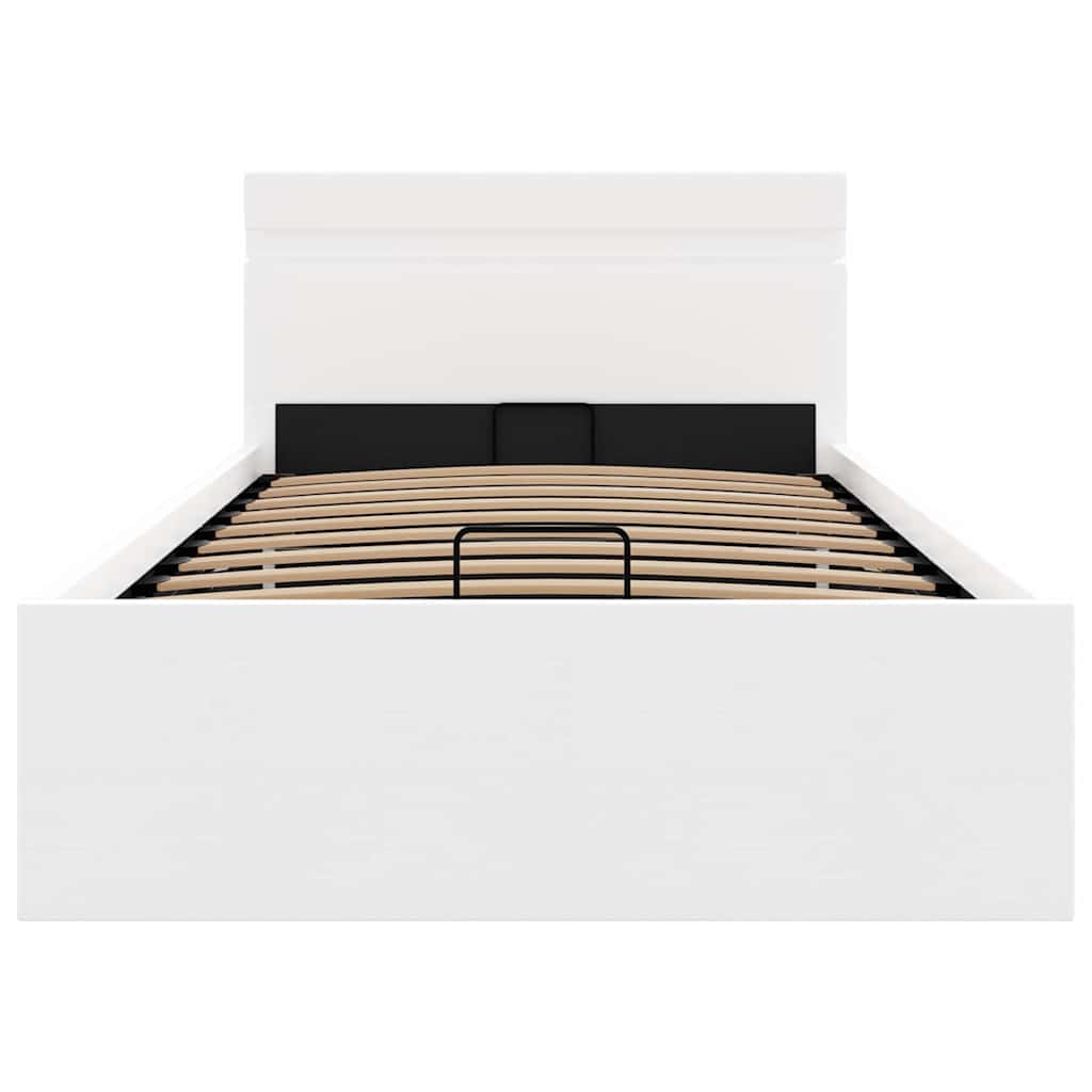Hidraulični okvir za krevet umjetna koža LED bijeli 100x200 cm