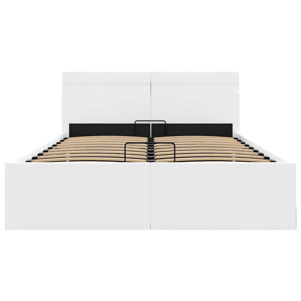 Hidraulični okvir za krevet umjetna koža LED bijeli 120x200 cm