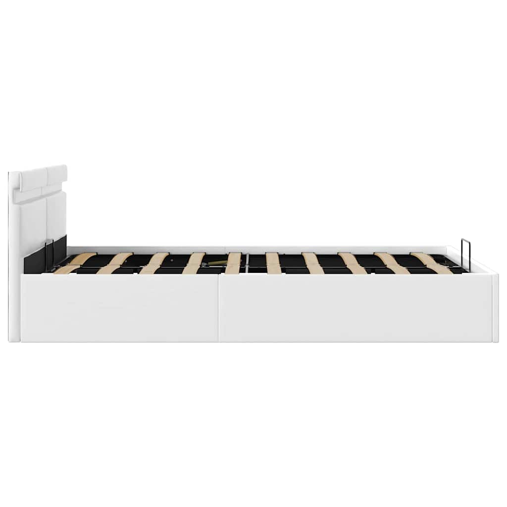 Hidraulični okvir za krevet umjetna koža LED bijeli 120x200 cm