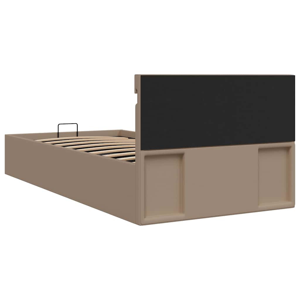 Hidraulični okvir za krevet LED boja cappuccina 100 x 200 cm