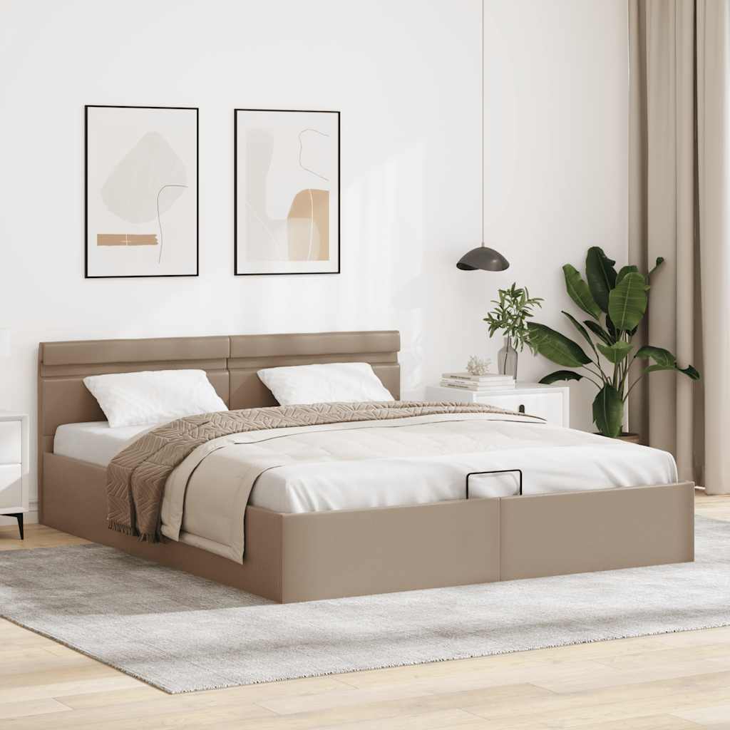 Hidraulični okvir za krevet LED boja cappuccina 160 x 200 cm