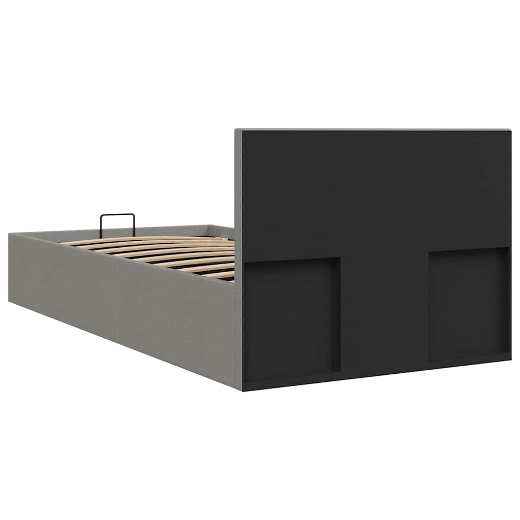 Hidraulični okvir za krevet od tkanine svjetlosivi 90 x 200 cm