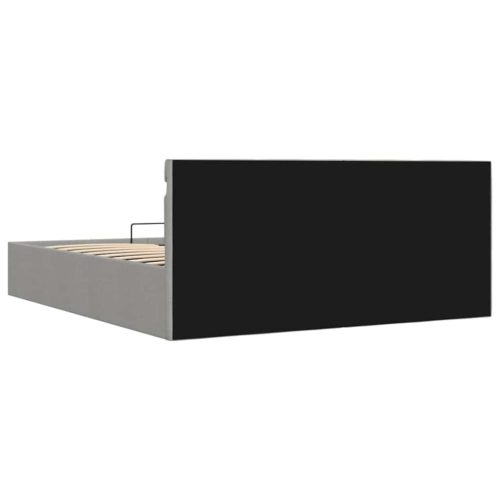 Hidraulični okvir za krevet LED svjetlosivi tkanina 160x200 cm