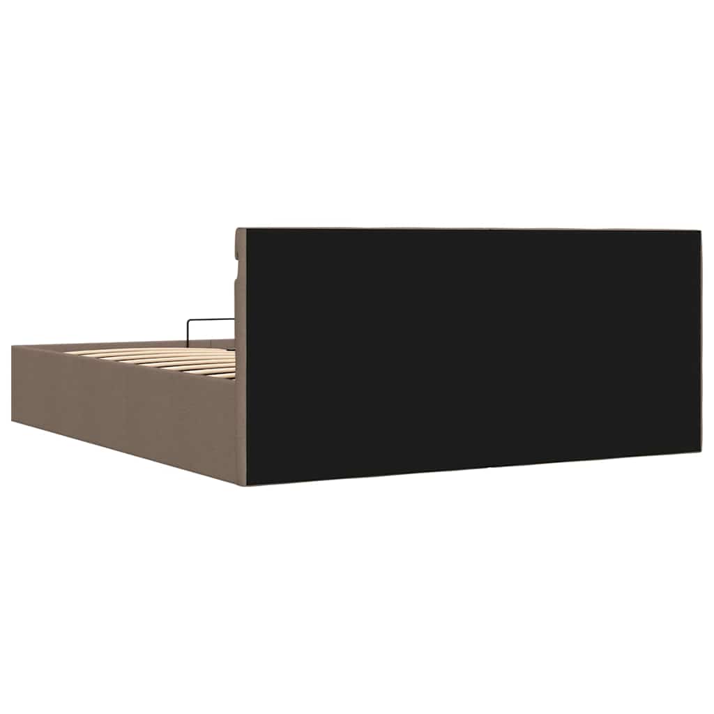 Hidraulični okvir za krevet LED od tkanine smeđesivi 160x200 cm