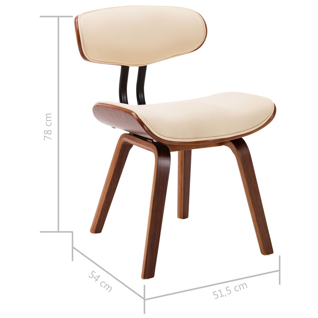 Blagovaonske stolice 4 kom savijeno drvo i umjetna koža krem