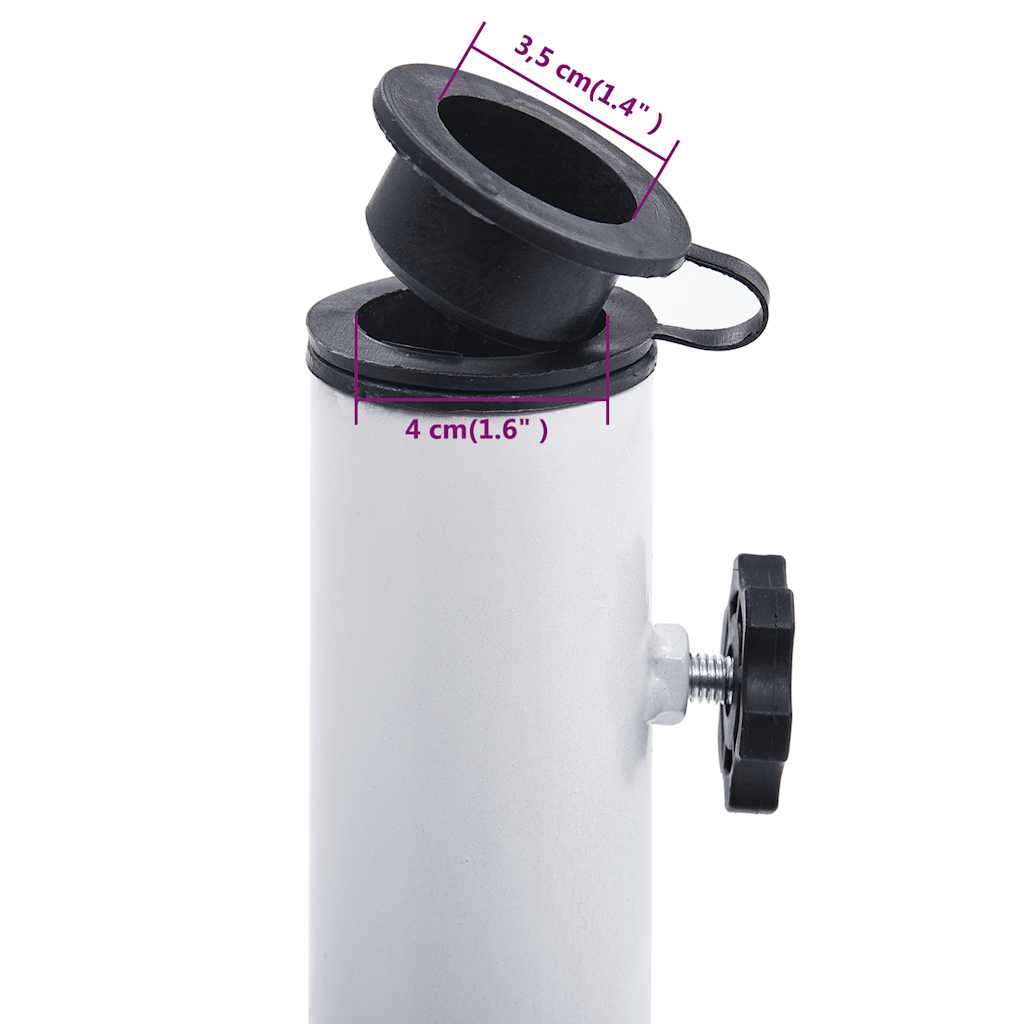 Stalak za suncobran bijeli 12 kg 49 cm od lijevanog željeza