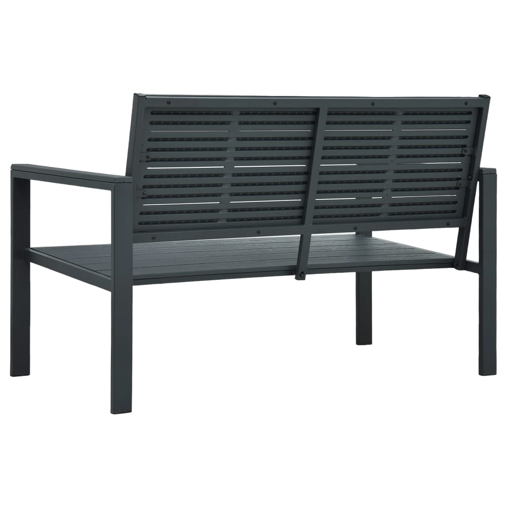 Vrtna klupa 120 cm HDPE siva s izgledom drva