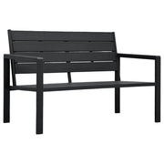 Vrtna klupa 120 cm HDPE crna s izgledom drva
