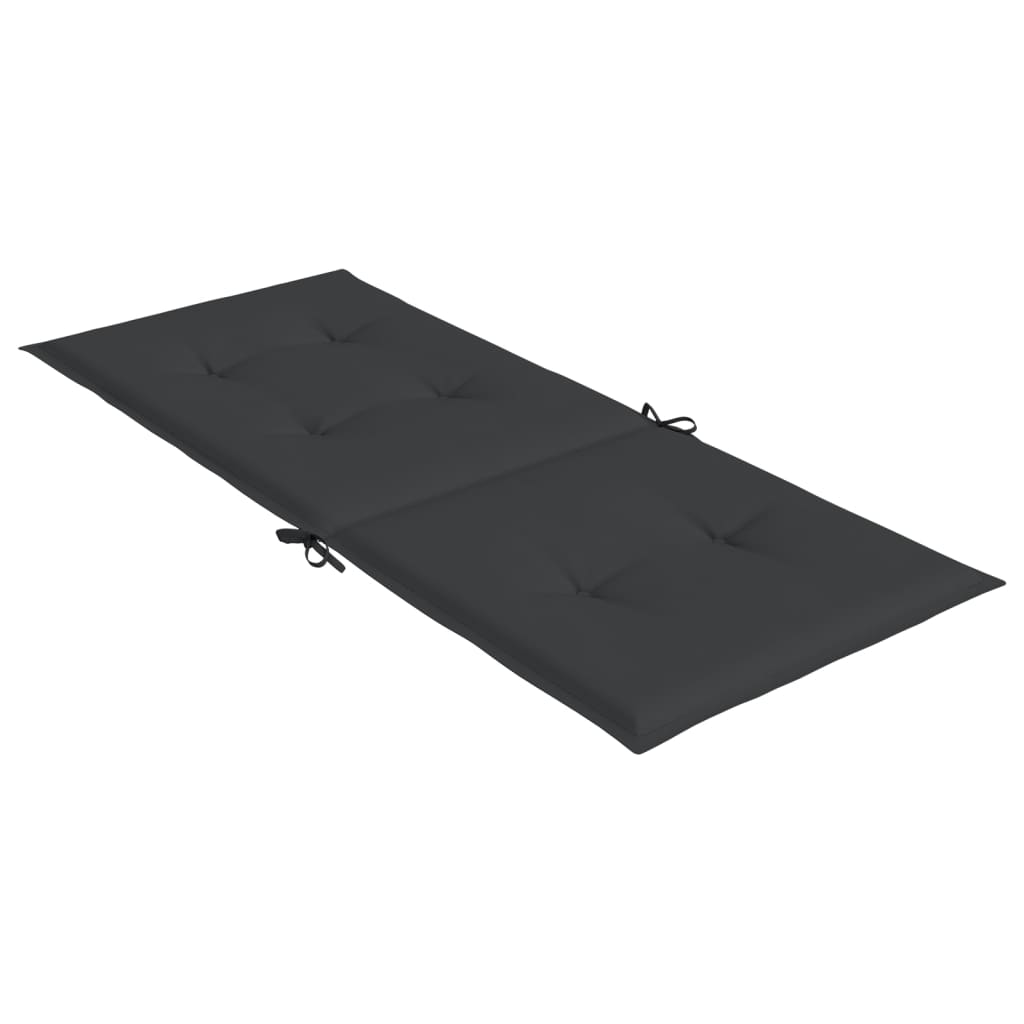 Jastuci za vrtne stolice 4 kom crni 120 x 50 x 3 cm od tkanine
