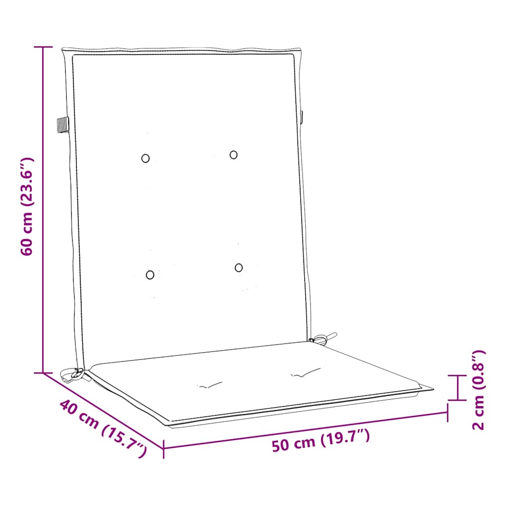 Jastuci za vrtne stolice 4 kom krem 100 x 50 x 2 cm od tkanine
