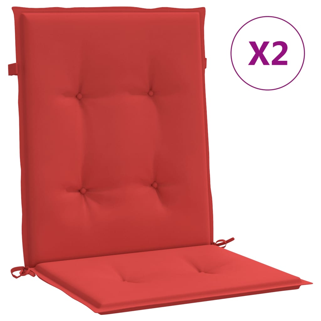 Jastuci za vrtne stolice 2 kom crveni 100x50x3 cm od tkanine
