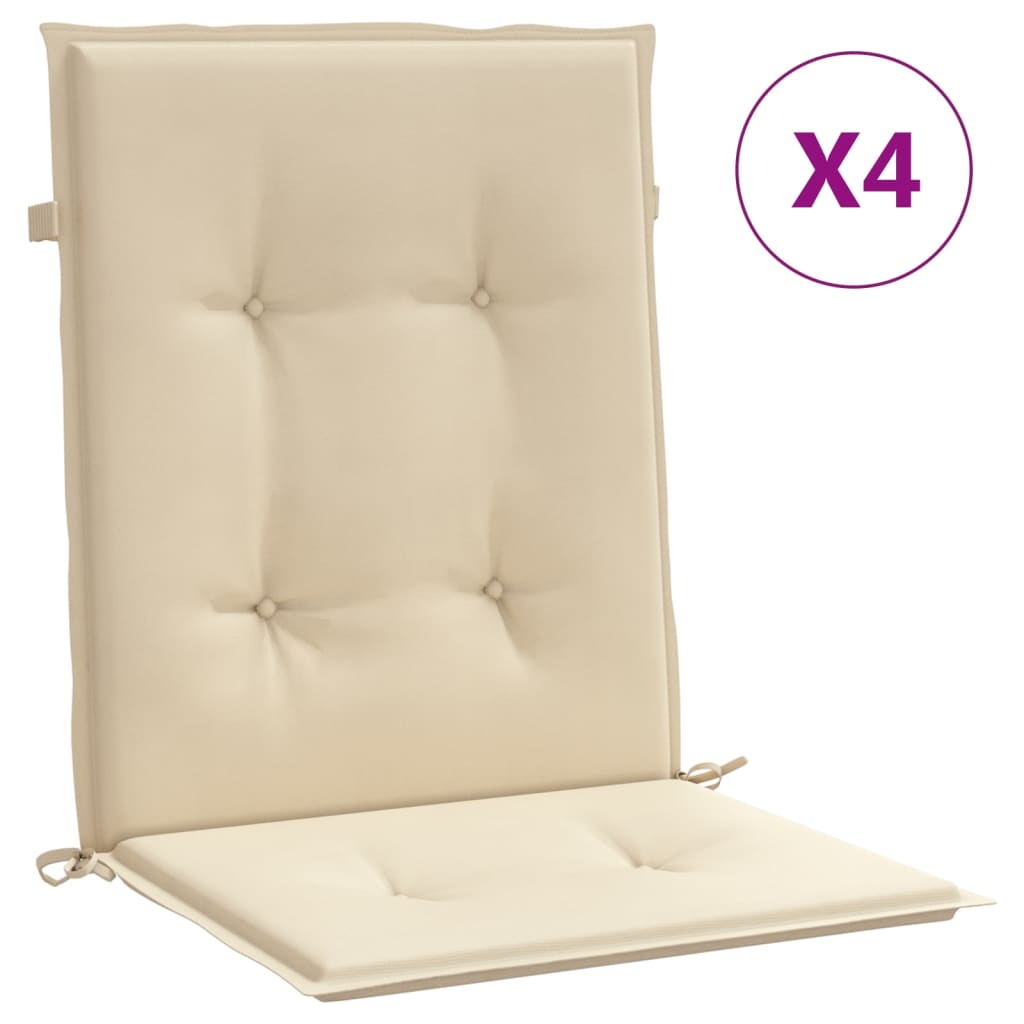 Jastuci za vrtne stolice 4 kom bež 100 x 50 x 3 cm od tkanine