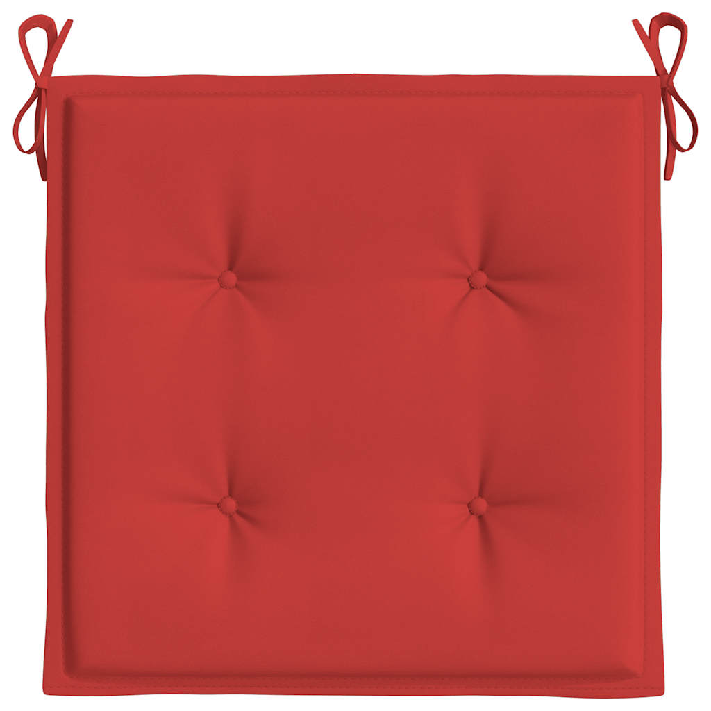 Jastuci za vrtne stolice 4 kom crveni 40x40x4 cm od tkanine