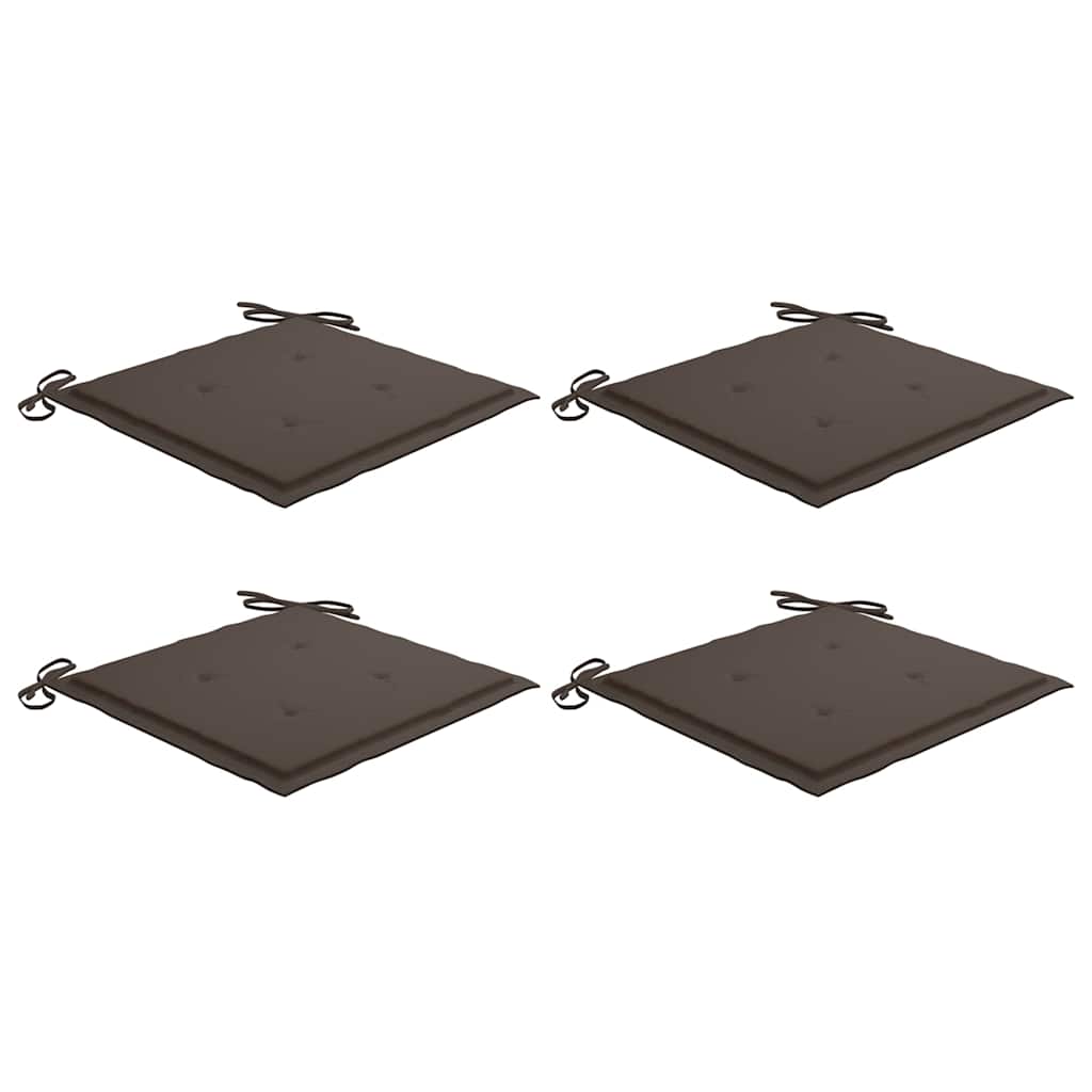 Jastuci za vrtne stolice 4 kom smeđesivi 40x40x4 cm od tkanine