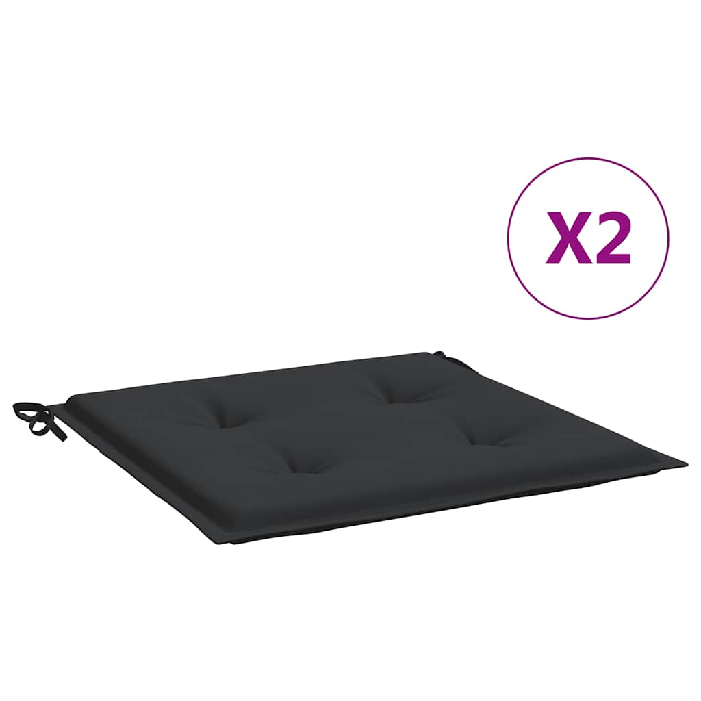Jastuci za vrtne stolice 2 kom crni 50x50x4 cm tkanina Oxford